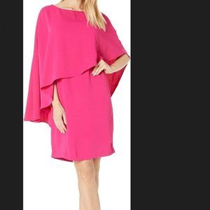 Trina Turk Adore cape overlay dress in Passion Pink - Large